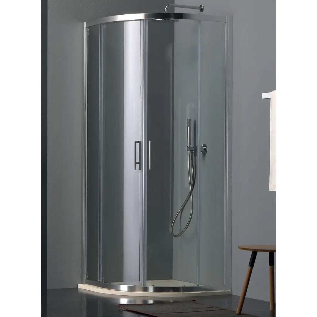 Box Doccia Semicircolare ECO 6mm Porte Scorrevoli H190 - 80x80 - Raggio 55cm