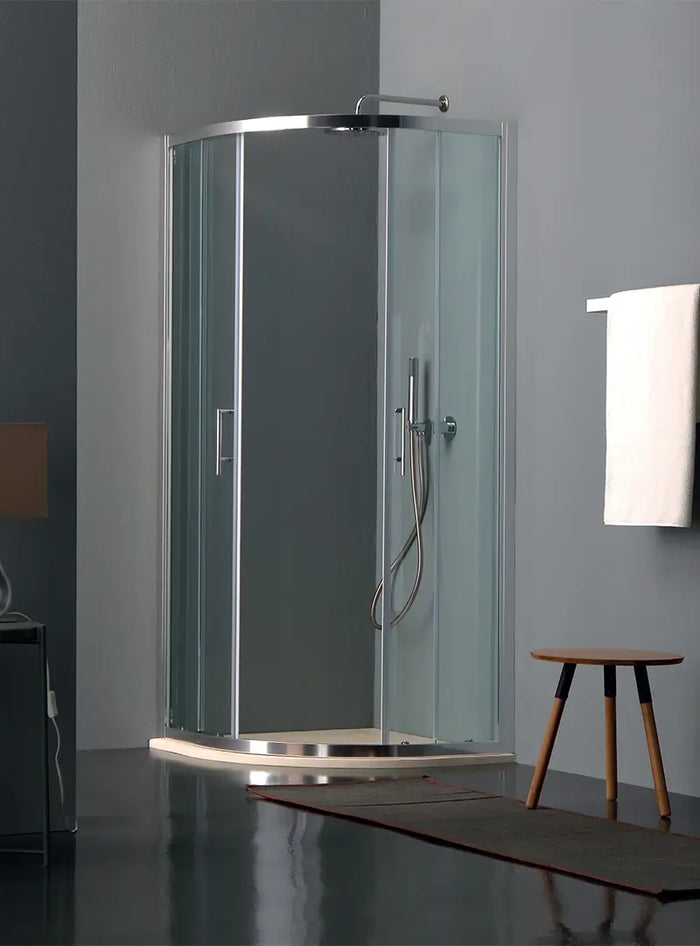 Box Doccia Semicircolare ECO 6mm Porte Scorrevoli H190 - 80x80 - Raggio 55cm