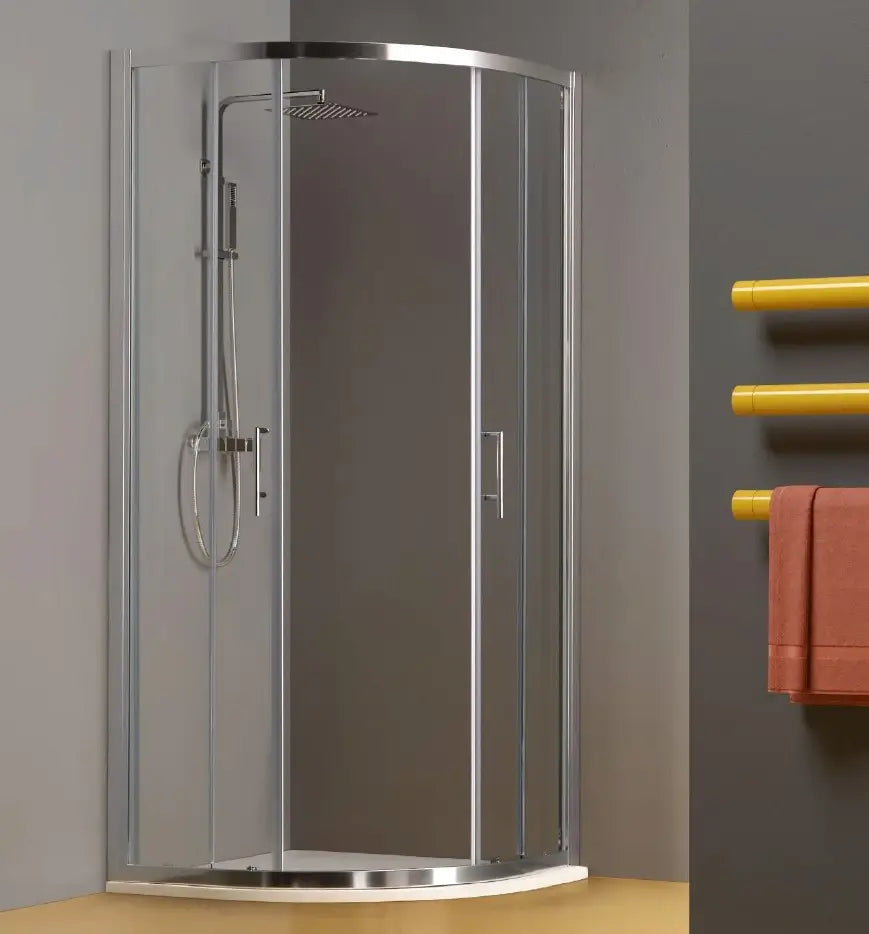 Box Doccia Semicircolare ECO 6mm Porte Scorrevoli H190 - 80x80 - Raggio 55cm