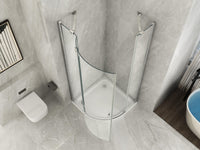 Box Doccia Semicircolare H195cm Anta Battente Cristallo 8mm - 90x90