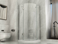 Box Doccia Semicircolare H195cm Anta Battente Cristallo 8mm - 80x80