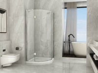 Box Doccia Semicircolare H195cm Anta Battente Cristallo 8mm - 80x80