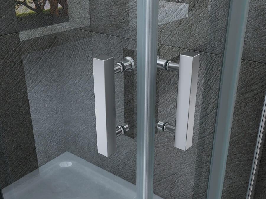 Box Doccia Trasparente 8mm H195 Semicircolare Doppia Anta Scorrevole - Virgo - 80x80
