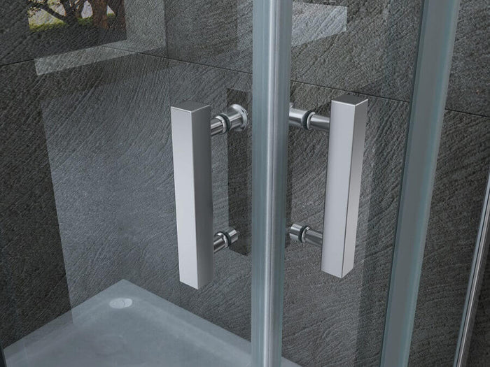 Box Doccia Trasparente 8mm H195 Semicircolare Doppia Anta Scorrevole - Virgo - 90x90