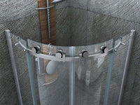 Box Doccia Trasparente 8mm H195 Semicircolare Doppia Anta Scorrevole - Virgo - 80x80