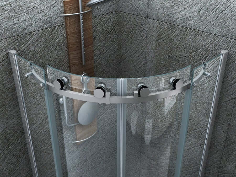 Box Doccia Trasparente 8mm H195 Semicircolare Doppia Anta Scorrevole - Virgo - 80x80