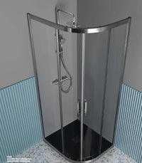 Box Doccia Semicircolare 6mm Scorrevole Anticalcare H200 FS40 - 90x90 - Raggio 55cm