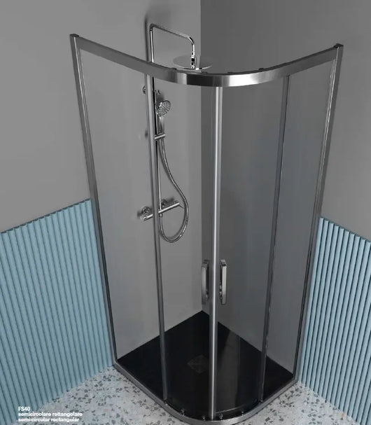 Box Doccia Semicircolare 6mm Scorrevole Anticalcare H200 FS40 - 90x90 - Raggio 55cm