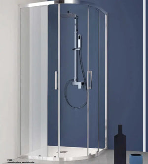 Box Doccia Semicircolare 6mm Scorrevole Anticalcare H200 FS40 - 80x100 - Raggio 38cm