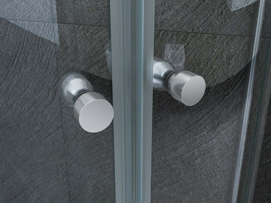 Box Doccia Semicircolare H195 Trasparente 8mm Doppia Anta Battente - Leo - 90x90
