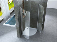 Box Doccia Semicircolare H190cm Doppia Anta Battente Cristallo 6mm - Cassiopea - 90x90