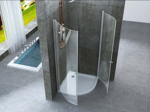 Box Doccia Semicircolare H190cm Doppia Anta Battente Cristallo 6mm - Cassiopea - 90x90