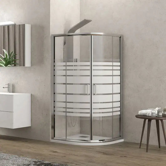 Box Doccia Semicircolare H180 Cristallo 6mm Serigrafato - New Flora 200 - 89.5x89.5