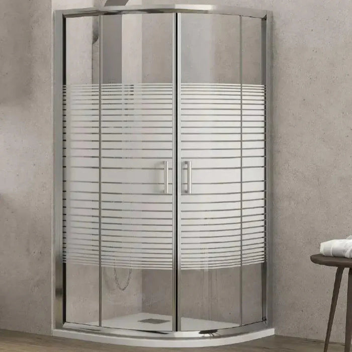 Box Doccia Semicircolare H180 Cristallo 6mm Serigrafato - New Flora 200 - 79.5x79.5