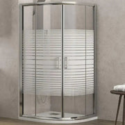 Box Doccia Semicircolare H180 Cristallo 6mm Serigrafato - New Flora 200 - 89.5x89.5