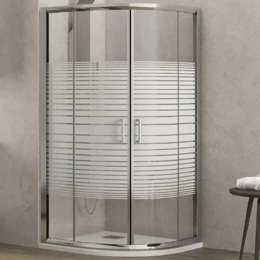 Box Doccia Semicircolare H180 Cristallo 6mm Serigrafato - New Flora 200 - 89.5x89.5