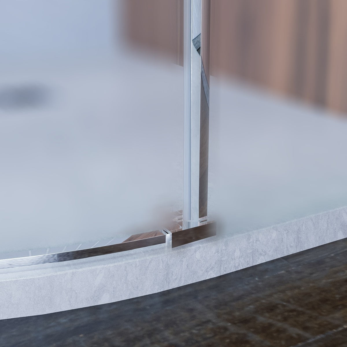 Box doccia semicircolare opaco tondo acidato h195 6mm icon, misura 80x80