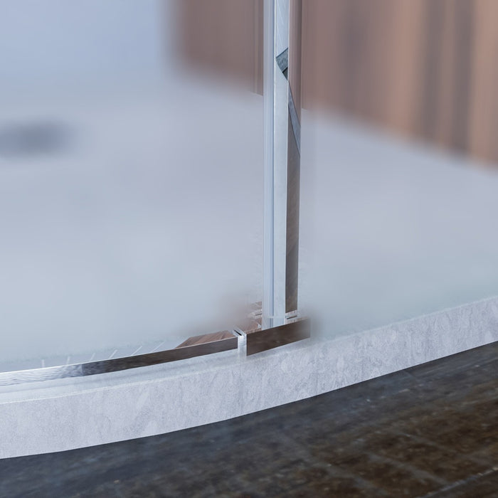 Box doccia semicircolare opaco tondo acidato h195 6mm icon, misura 80x80