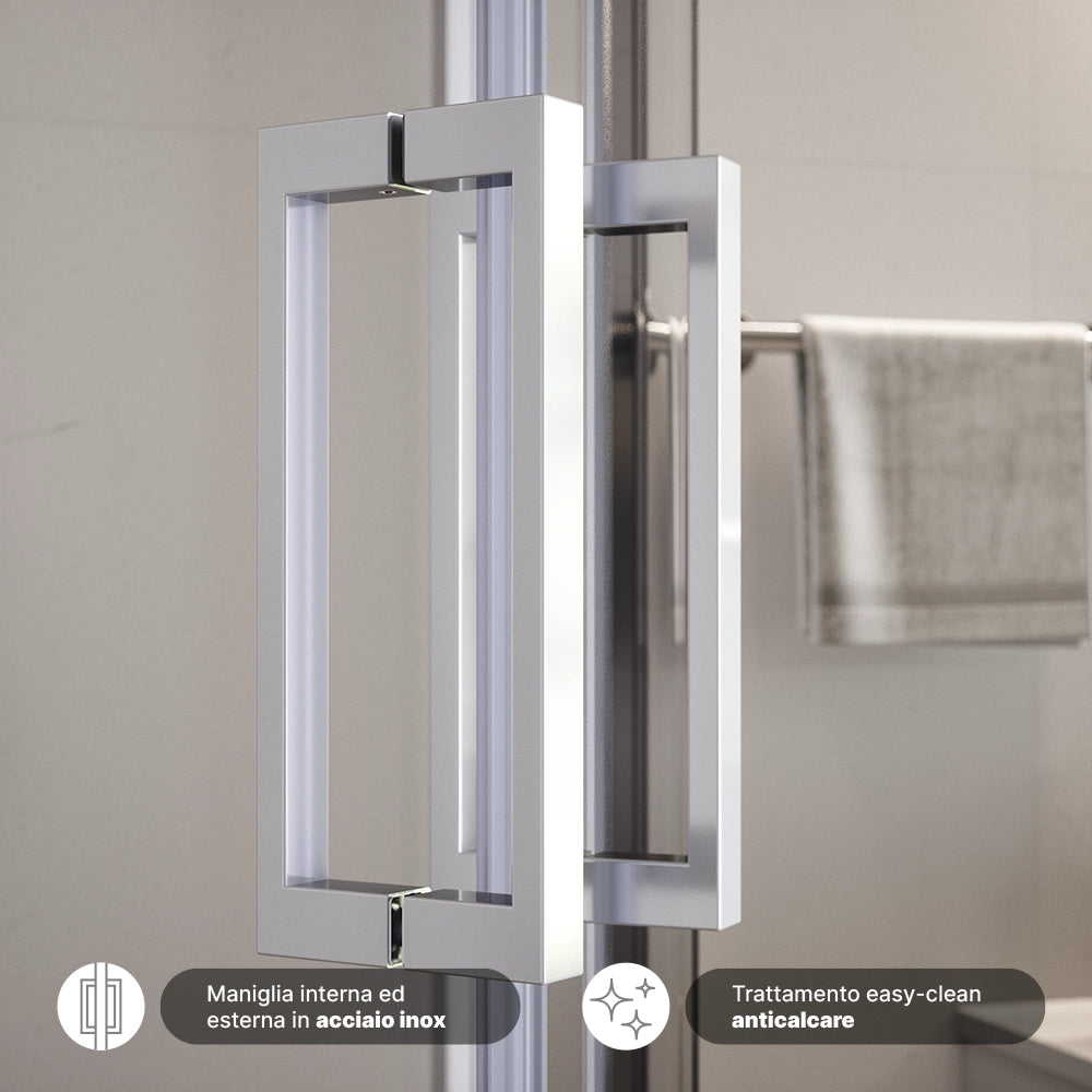 Box doccia semicircolare 90x90cm vetro 6mm trasparente | Aruba