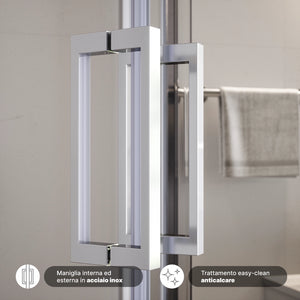 Box doccia semicircolare 90x90cm vetro 6mm trasparente | Aruba