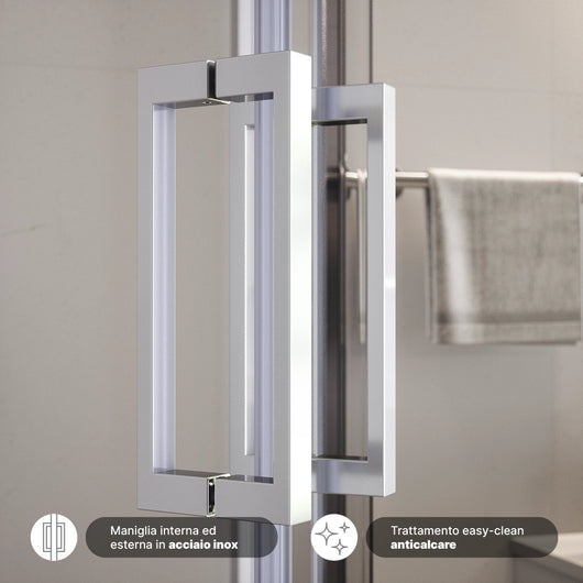 Box doccia semicircolare 90x90cm vetro 6mm trasparente | Aruba