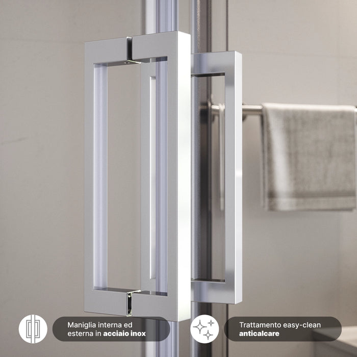 Box doccia semicircolare 90x90cm vetro 6mm trasparente | Aruba