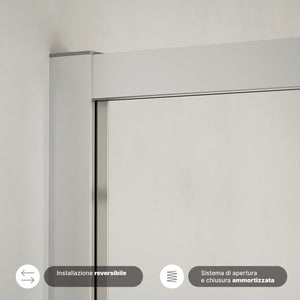 Box doccia semicircolare 90x90cm vetro 6mm trasparente | Aruba