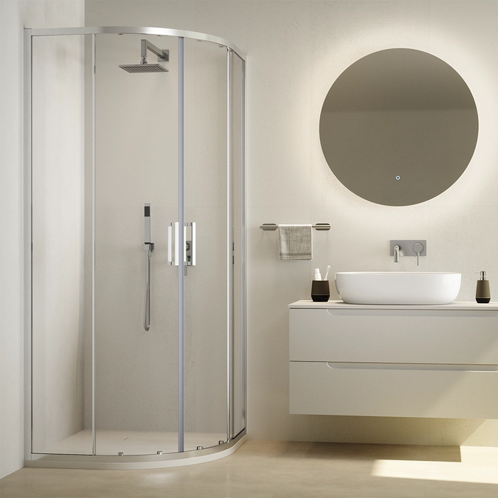 Box doccia semicircolare 90x90cm vetro 6mm trasparente | Aruba