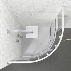 Box doccia semicircolare 80x80 cm serigrafato 4 mm profili bianchi | Grenada