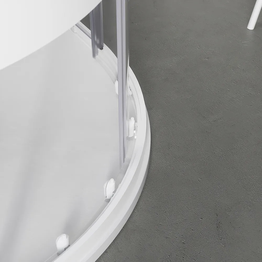 Box doccia semicircolare 80x80 cm serigrafato 4 mm profili bianchi | Grenada