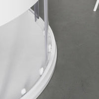 Box doccia semicircolare 80x80 cm serigrafato 4 mm profili bianchi | Grenada