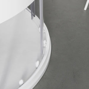 Box doccia semicircolare 80x80 cm serigrafato 4 mm profili bianchi | Grenada