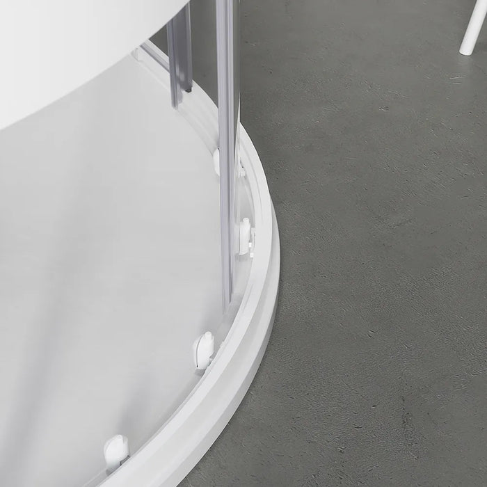 Box doccia semicircolare 80x80 cm serigrafato 4 mm profili bianchi | Grenada