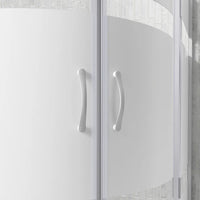 Box doccia semicircolare 90x90 cm serigrafato 4 mm profili bianchi | Grenada