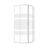 Box doccia semicircolare 80x80 cm serigrafato 4 mm profili bianchi | Grenada