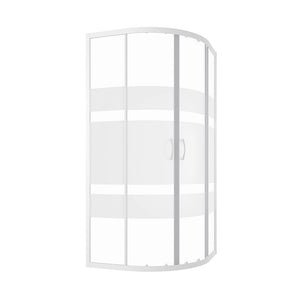 Box doccia semicircolare 80x80 cm serigrafato 4 mm profili bianchi | Grenada