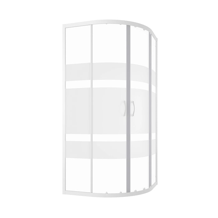 Box doccia semicircolare 80x80 cm serigrafato 4 mm profili bianchi | Grenada