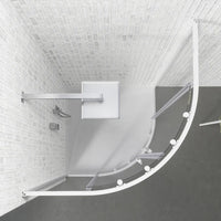 Box doccia semicircolare 80x80 cm trasparente 4 mm profili bianchi | Grenada