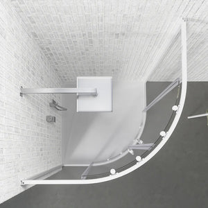 Box doccia semicircolare 80x80 cm trasparente 4 mm profili bianchi | Grenada