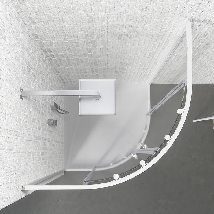 Box doccia semicircolare 80x80 cm trasparente 4 mm profili bianchi | Grenada