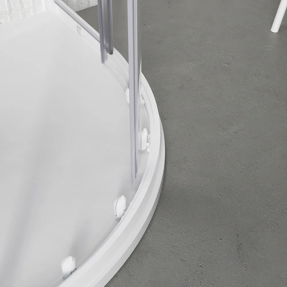 Box doccia semicircolare 80x80 cm trasparente 4 mm profili bianchi | Grenada