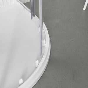Box doccia semicircolare 80x80 cm trasparente 4 mm profili bianchi | Grenada