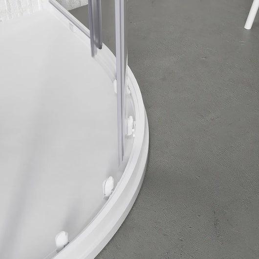 Box doccia semicircolare 80x80 cm trasparente 4 mm profili bianchi | Grenada
