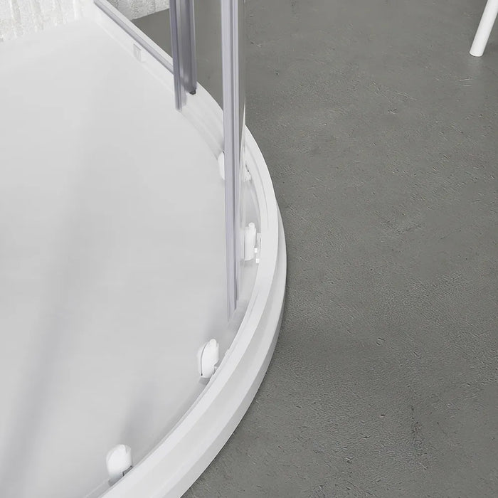 Box doccia semicircolare 80x80 cm trasparente 4 mm profili bianchi | Grenada