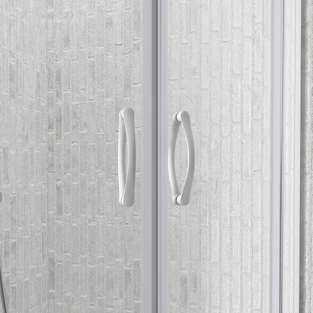 Box doccia semicircolare 80x80 cm trasparente 4 mm profili bianchi | Grenada
