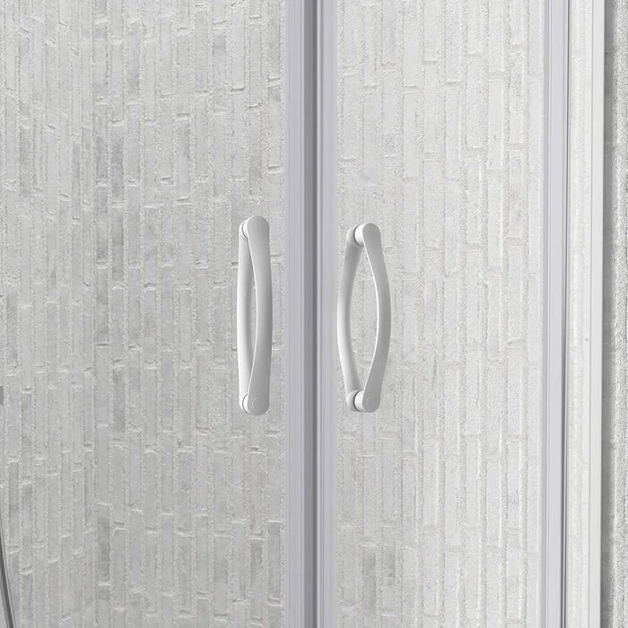 Box doccia semicircolare 80x80 cm trasparente 4 mm profili bianchi | Grenada