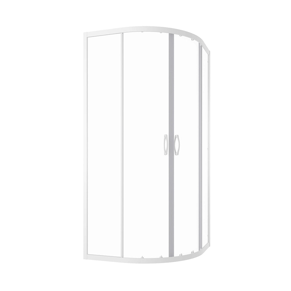 Box doccia semicircolare 80x80 cm trasparente 4 mm profili bianchi | Grenada