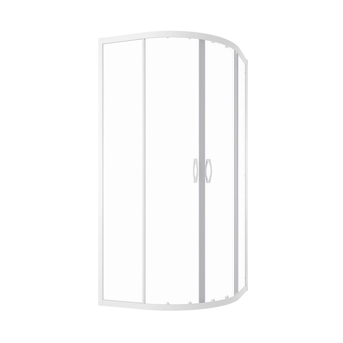 Box doccia semicircolare 80x80 cm trasparente 4 mm profili bianchi | Grenada