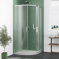 Box doccia semicircolare 75x75cm profili cromati slim vetro 6mm opaco h190 | Portofino