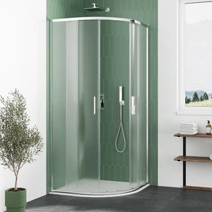 Box doccia semicircolare 75x75cm profili cromati slim vetro 6mm opaco h190 | Portofino